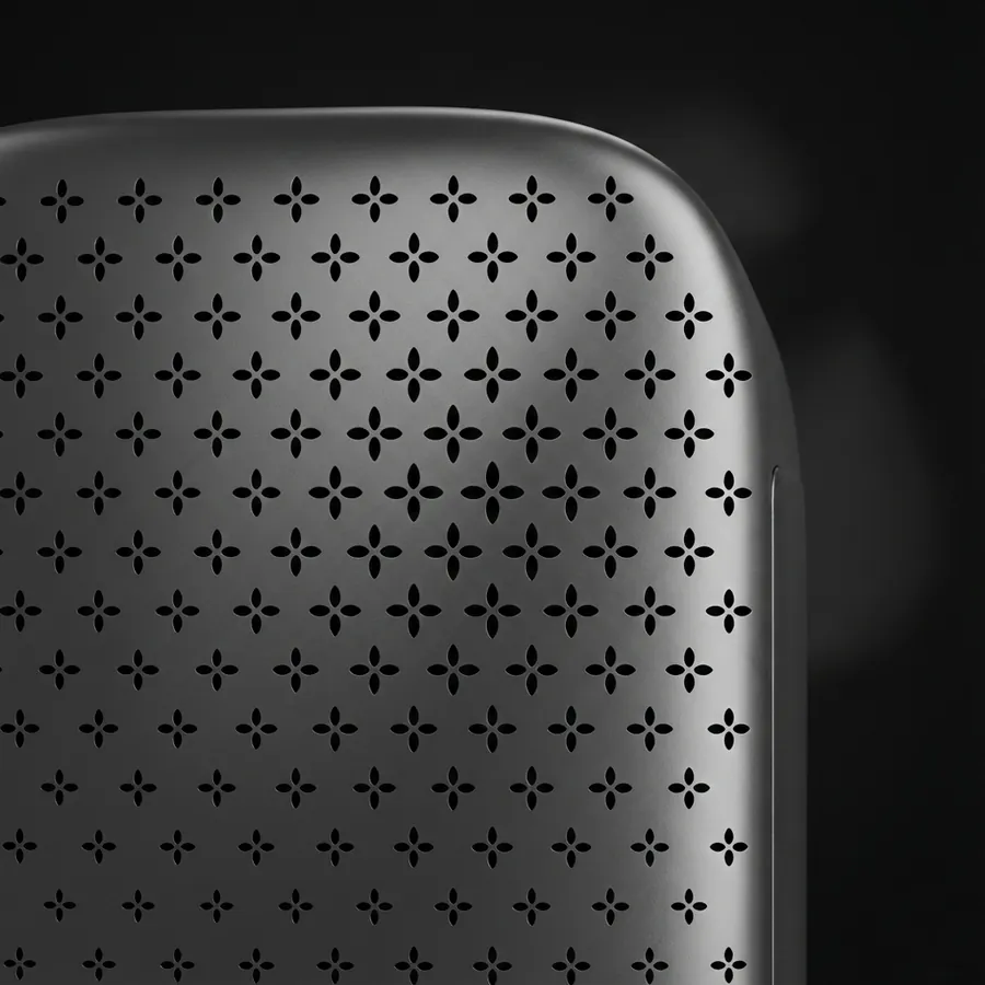 Product render: perforated panel designed with SolidVents