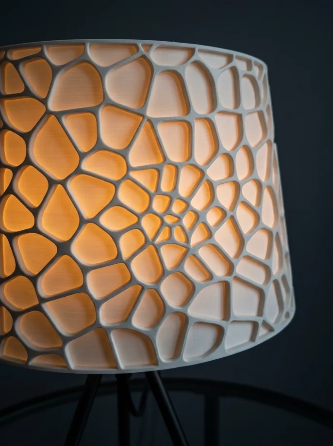 3D-printed lampshade with a Voronoi cell lattice